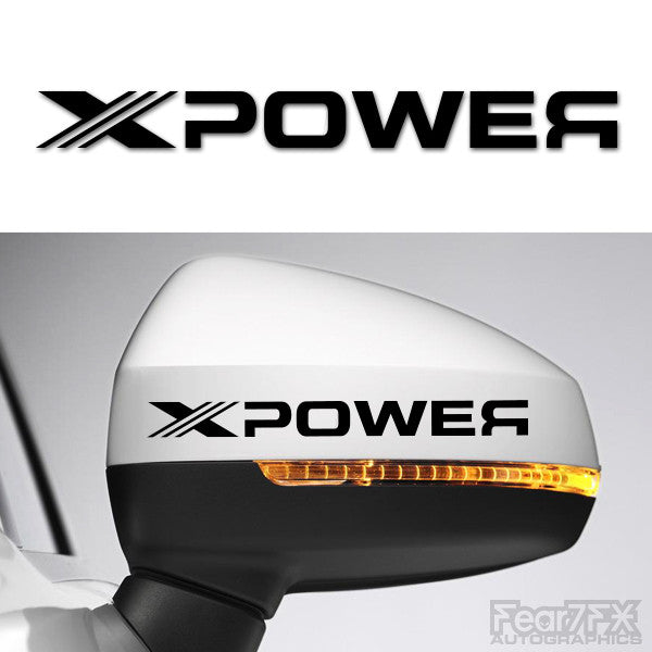 2x XPower Side Mirror Vinyl Transfer Decals