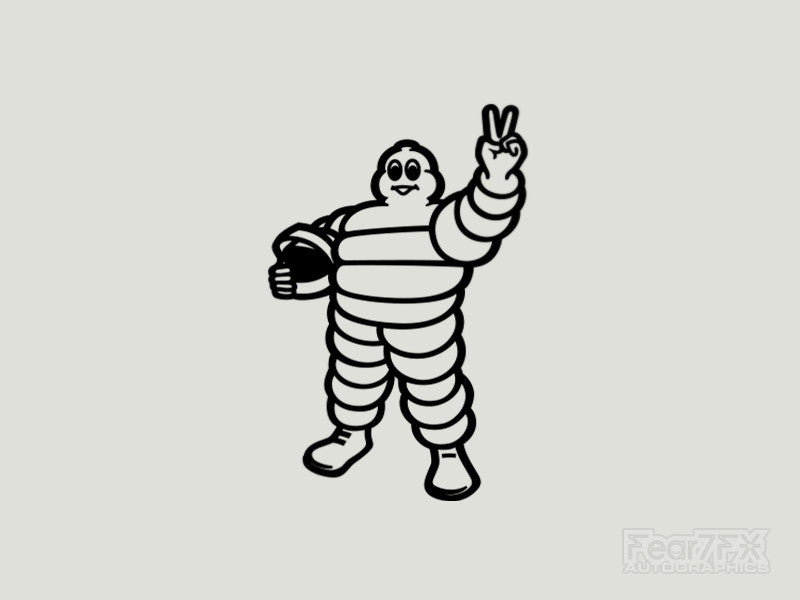 2x Michelin Man V3 Peace Vinyl Decal