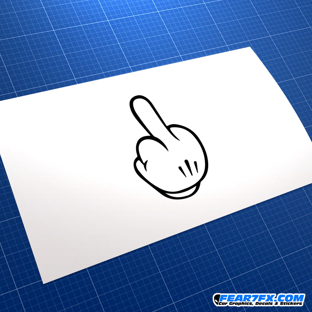 Micky Toon Middle Finger Offensive JDM Car Vinyl Decal Sticker