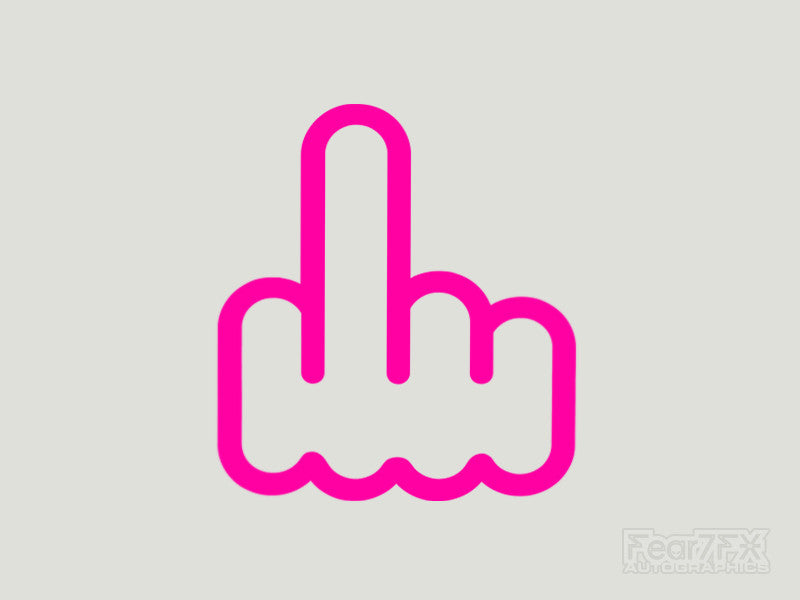 2x Middle Finger JDM Euro Fun Vinyl Decal