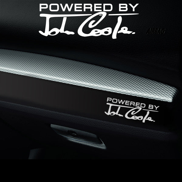 2x John Cooper Dashboard Powered By Vinyl Decal