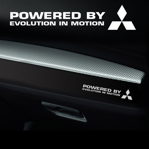 2x Mitsubishi Dashboard Powered By Vinyl Decal