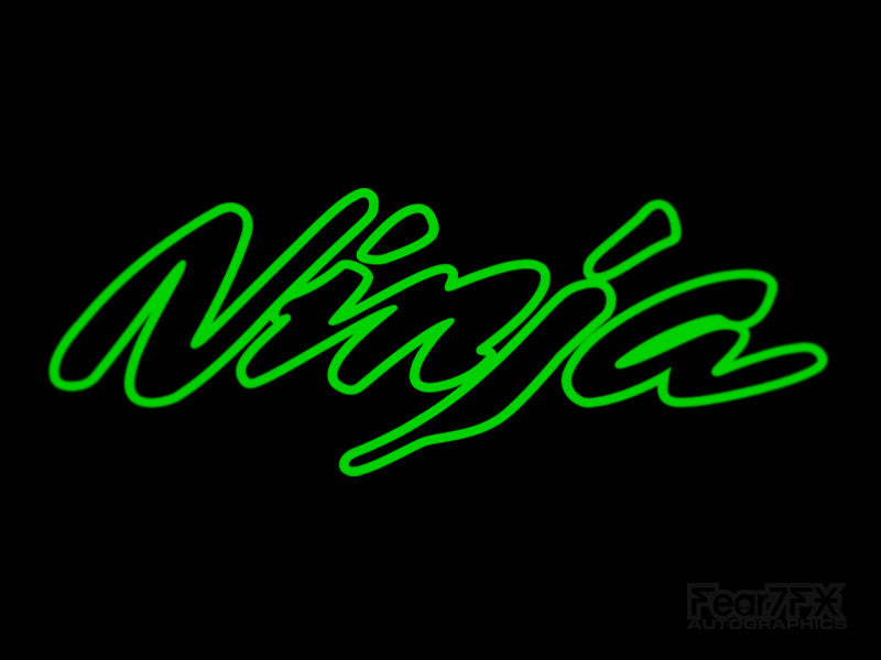 2x Ninja Kawasaki Rare Outline Bike Vinyl Decal