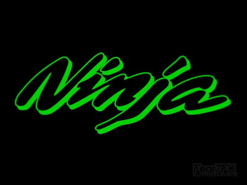 2x Ninja Kawasaki Rare 3D Bike Vinyl Decal