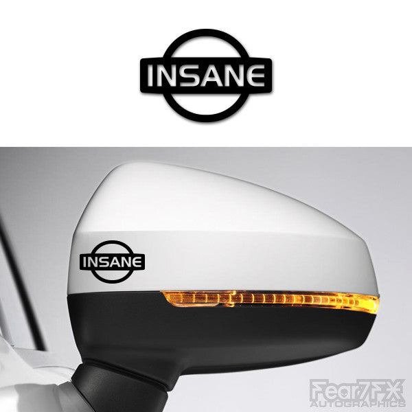 2x Insane Logo Side Mirror Vinyl Transfer Decals