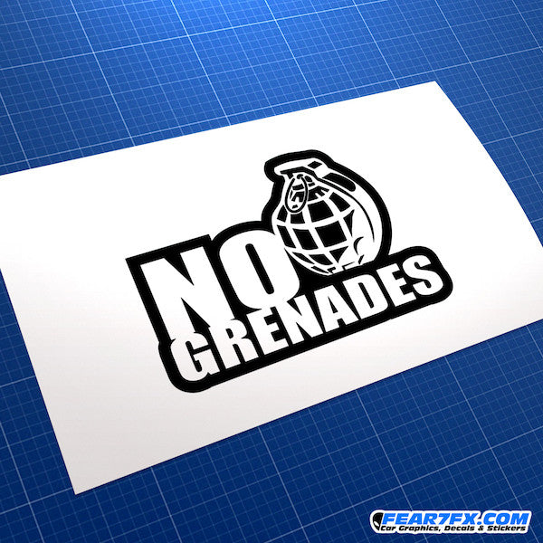No Grenades Funny JDM Car Vinyl Decal Sticker