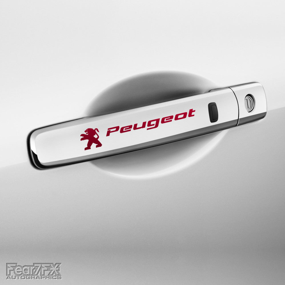 4x Peugeot Door Handle Vinyl Decals