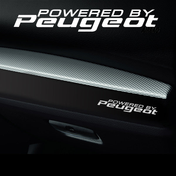 2x Peugeot Dashboard Powered By Vinyl Decal