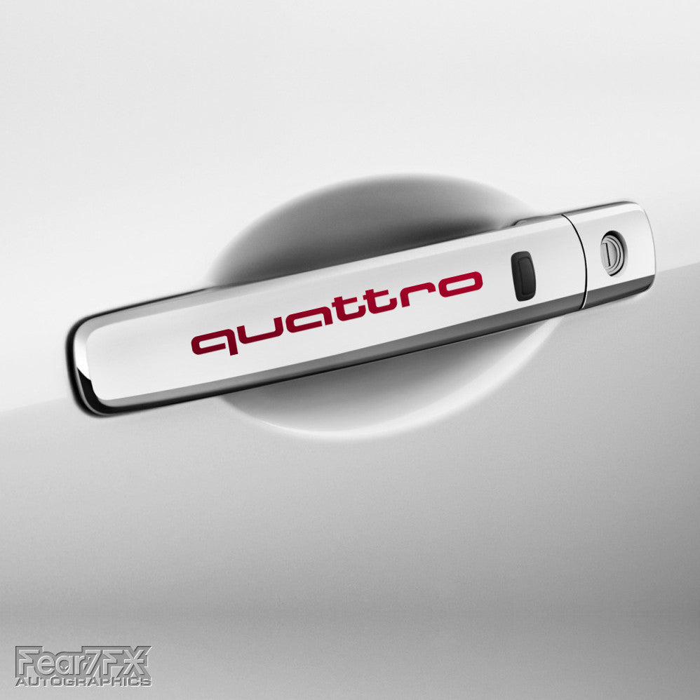 4x Audi Quattro Door Handle Vinyl Decals