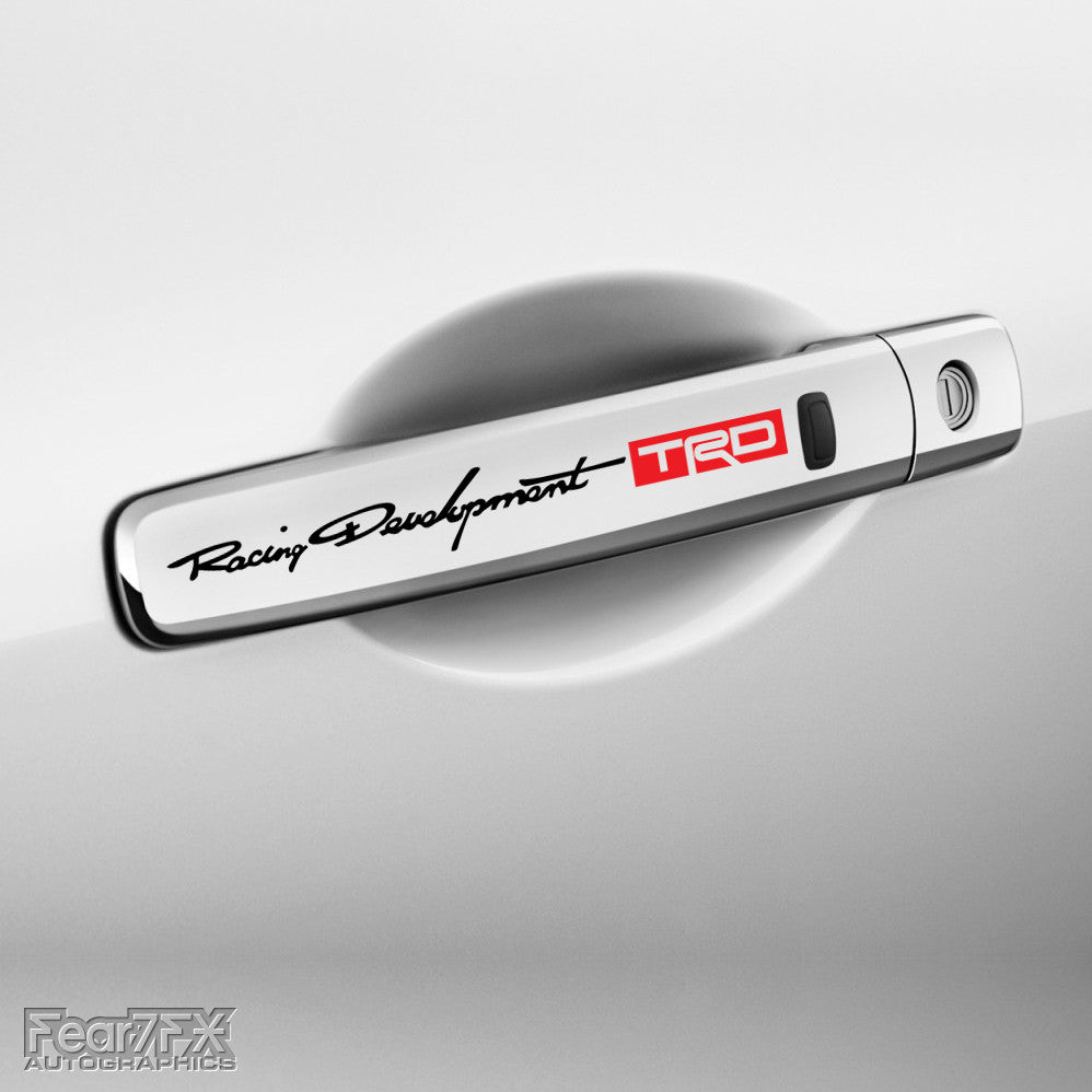 4x Racing Development Door Handle Vinyl Decals