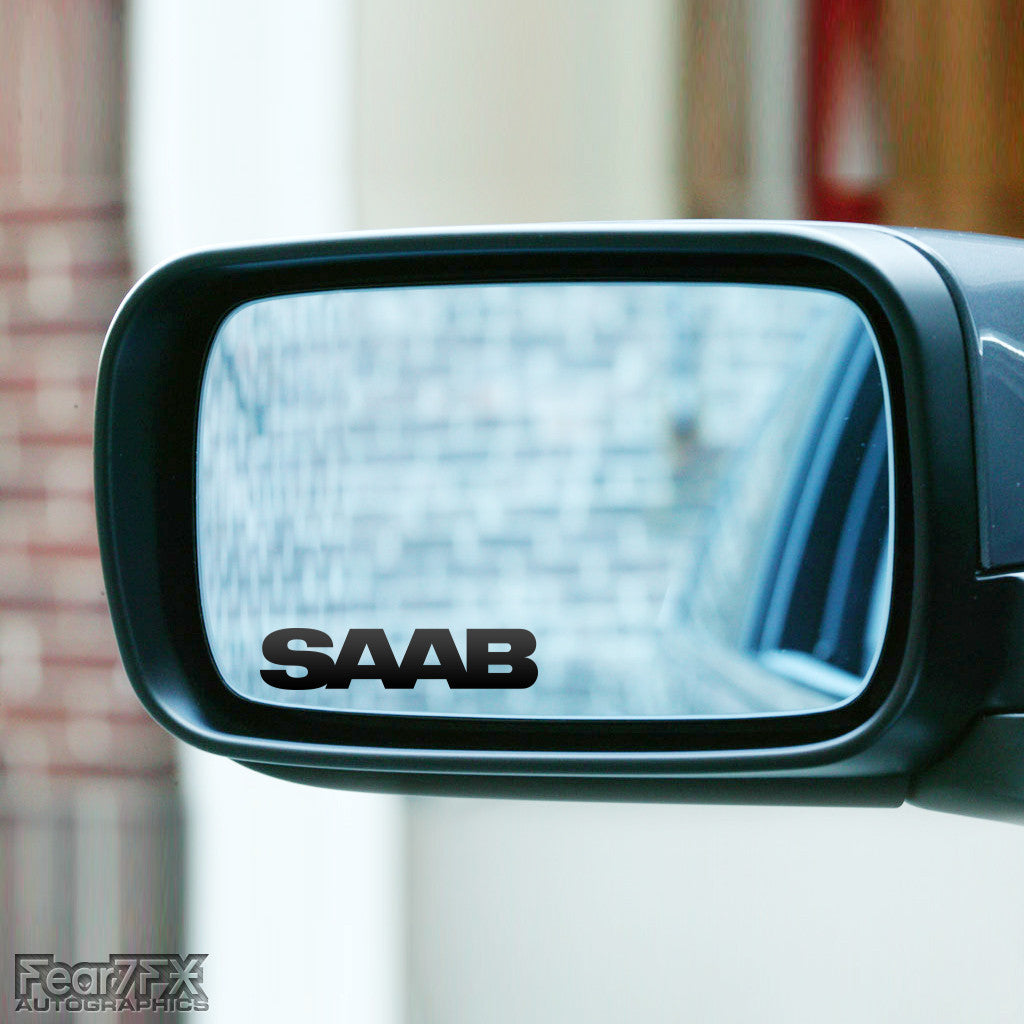 2x Saab Wing Mirror Vinyl Transfer Decals