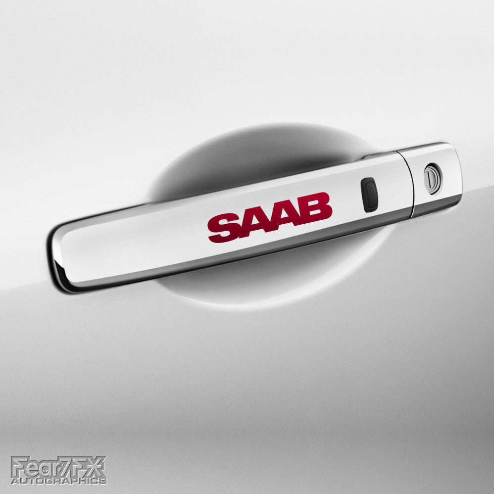 4x Saab Door Handle Vinyl Decals
