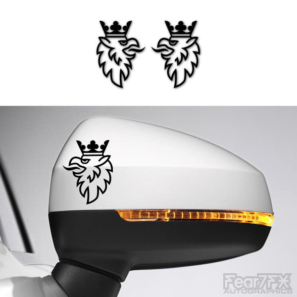 2x Saab Griffin Logo Side Mirror Vinyl Transfer Decals