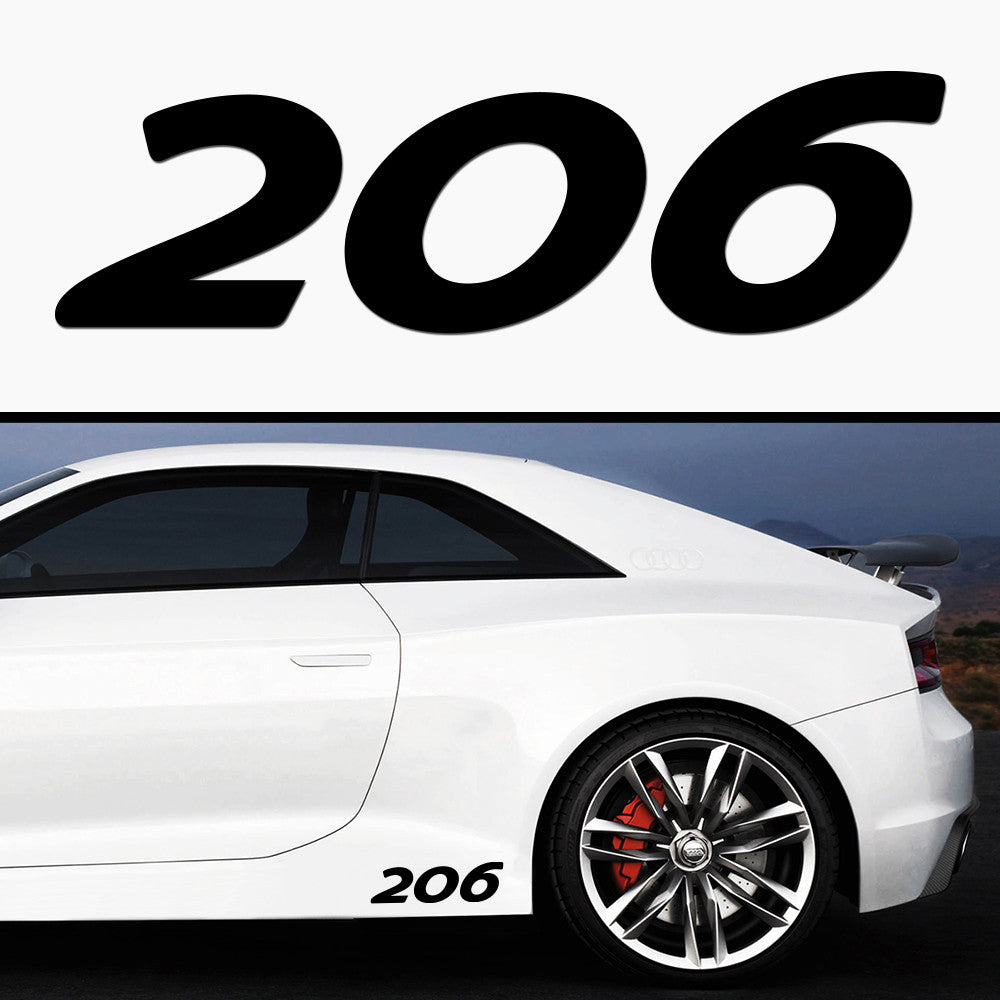 2x Peugeot 206 Side Skirt Vinyl Decal
