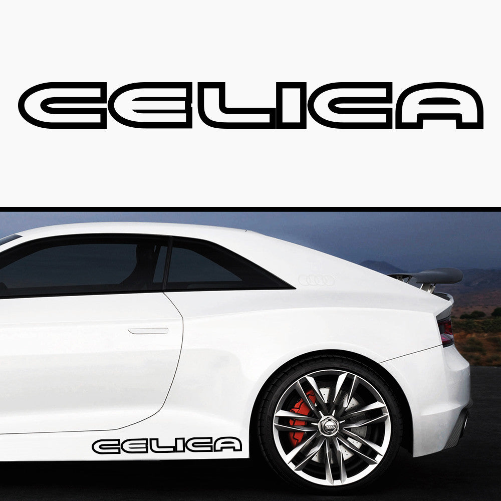 2x Toyota Celica Outline 3D Side Skirt Vinyl Decal