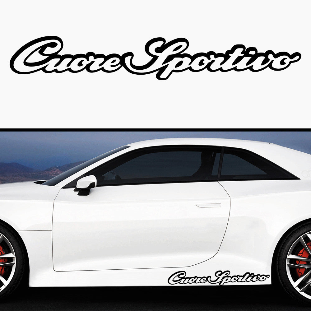 2x Cuore Sportivo 3D Side Skirt Vinyl Decal