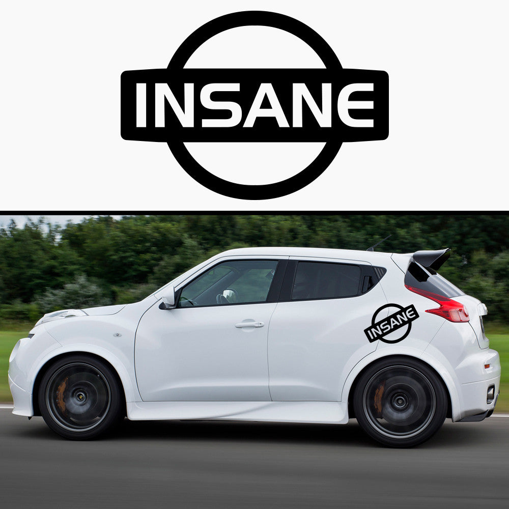 2x Insane Nissan Rare Side Skirt Body Vinyl Decal