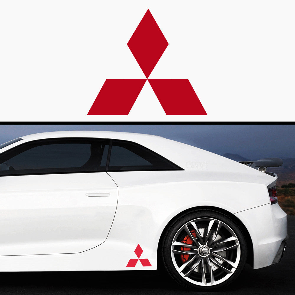 2x Mitsubishi Badge Side Skirt Body Vinyl Decal