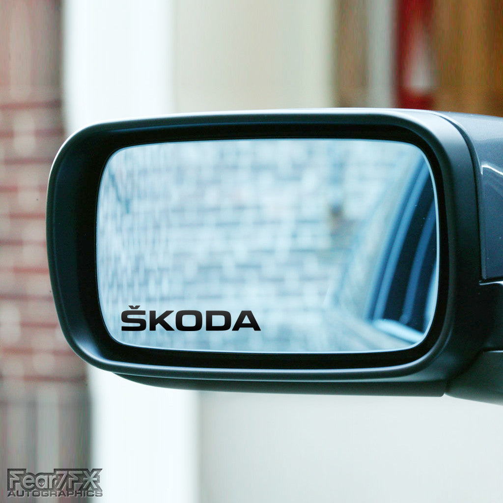 2x Skoda Wing Mirror Vinyl Transfer Decals