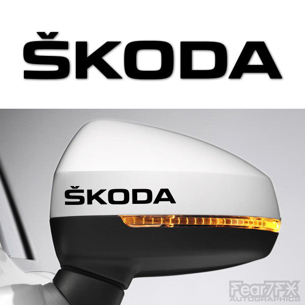 2x Skoda Side Mirror Vinyl Transfer Decals