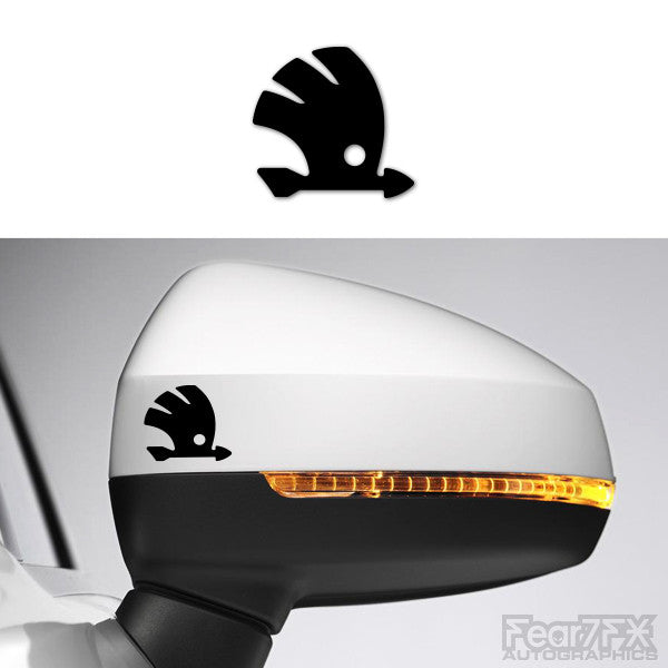 2x Skoda Logo Side Mirror Vinyl Transfer Decals