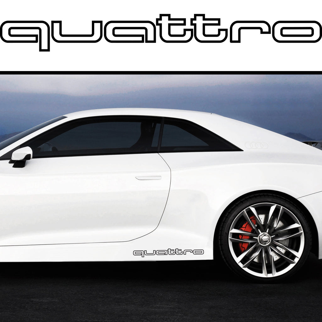 2x Quattro Outline Side Skirt Vinyl Decal