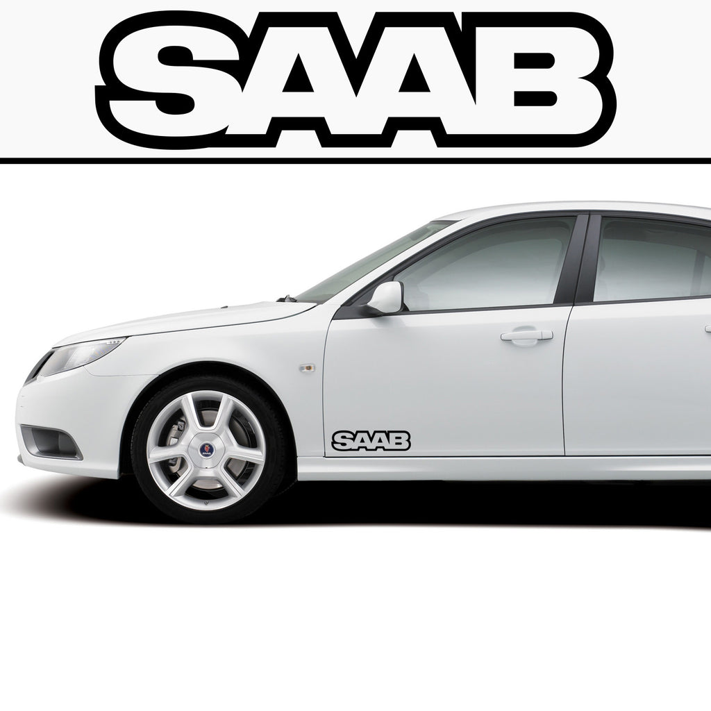 2x Saab Outline Side Skirt Vinyl Decal