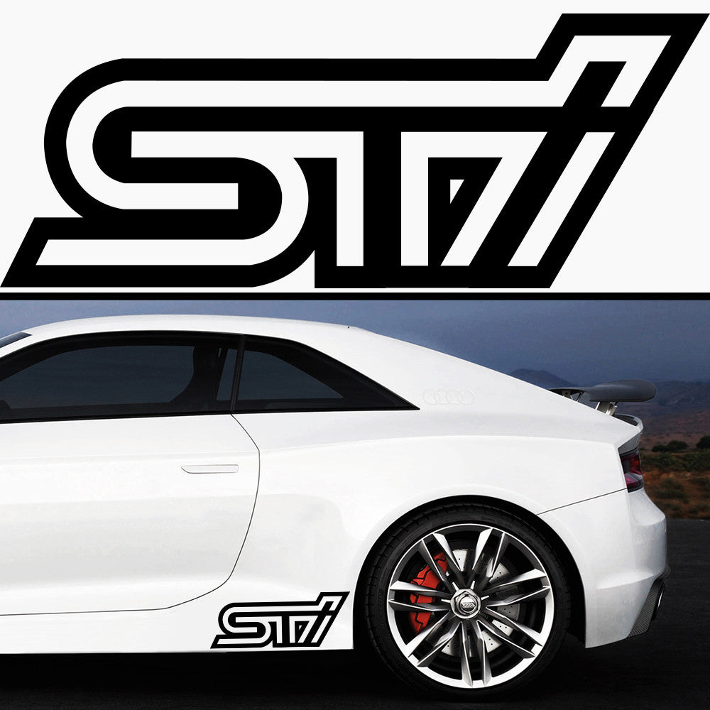 2x Subaru STI Rare Side Skirt Vinyl Decal