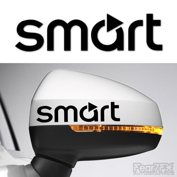 2x Smart Side Mirror Vinyl Transfer Decals