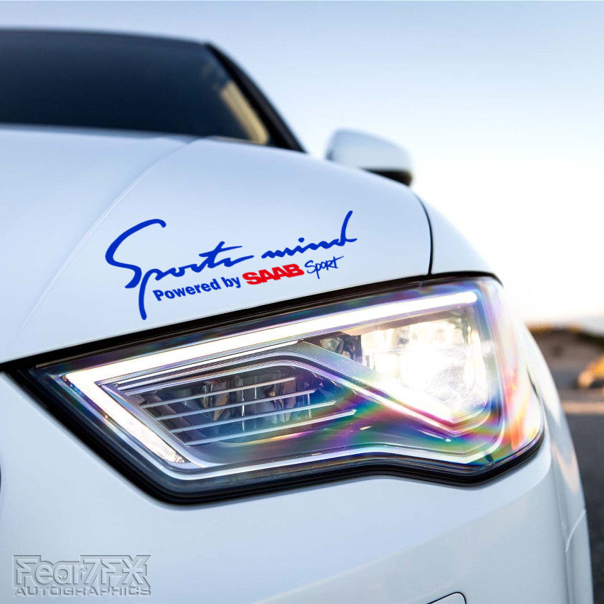 1x Sports Mind Powered By Saab Decal