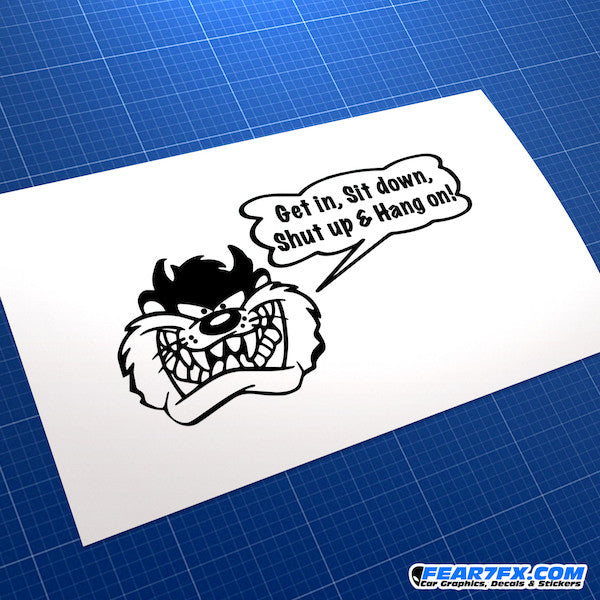 Taz-Mania Rules Funny JDM Car Vinyl Decal Sticker