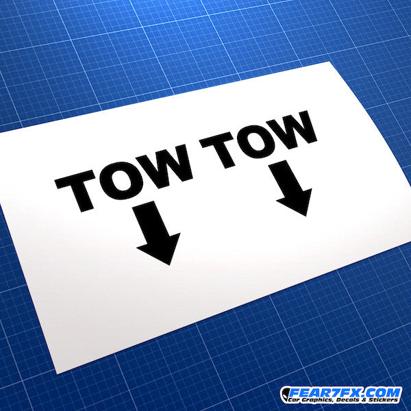 Tow Arrow x2 Funny JDM Car Vinyl Decal Sticker
