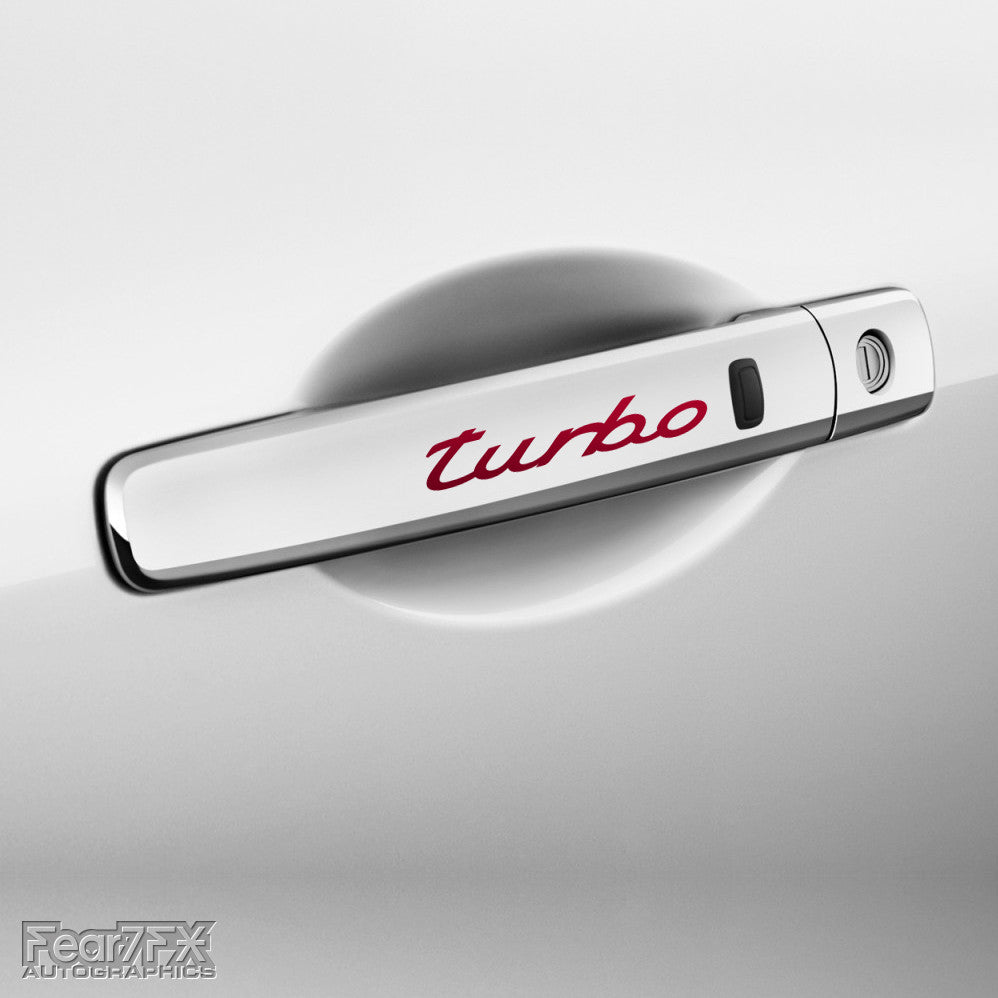 4x Turbo Door Handle Vinyl Decals