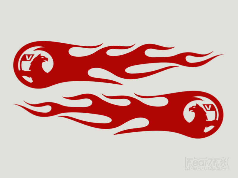 2x Vauxhall New Flames Custom Vinyl Transfer Decals