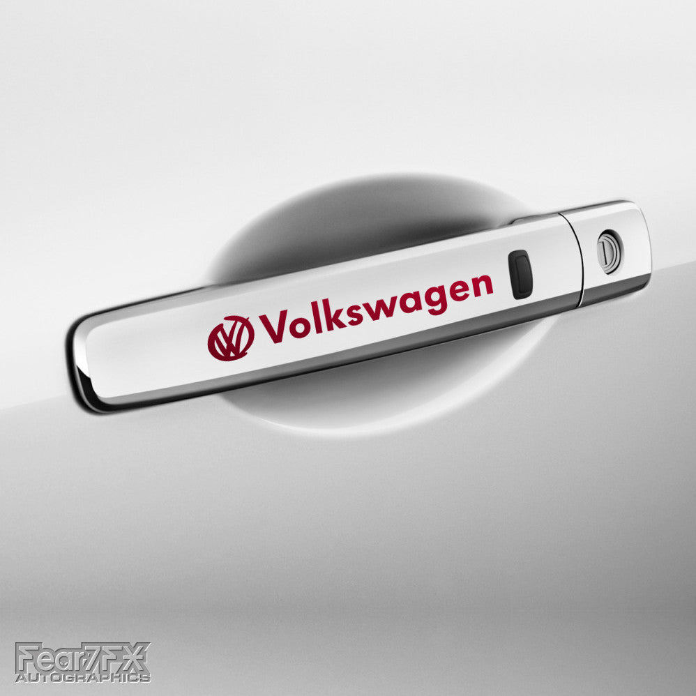 4x Volkswagen Door Handle Vinyl Decals