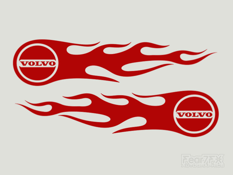 2x Volvo Flames Custom Vinyl Transfer Decals