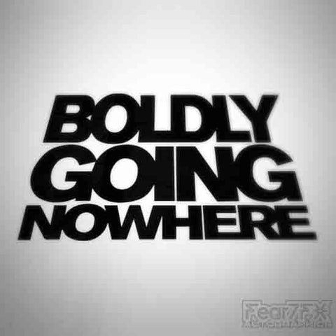 Boldly Going Nowhere Funny Euro Decal Sticker