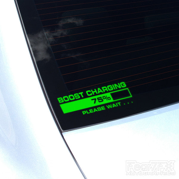 Turbo Boost Charging Please Wait... JDM Car Vinyl Decal Sticker