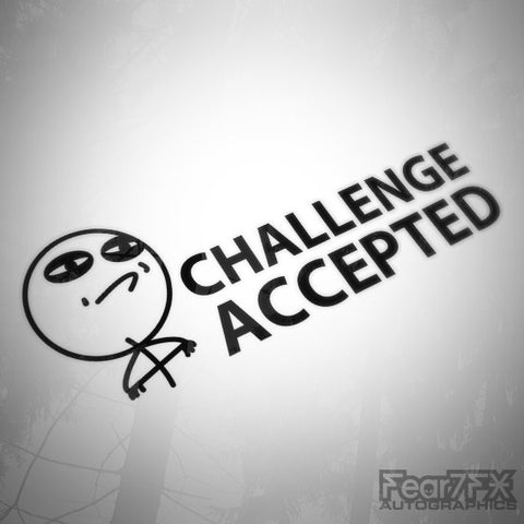 Challenge Accepted Funny Euro Decal Sticker