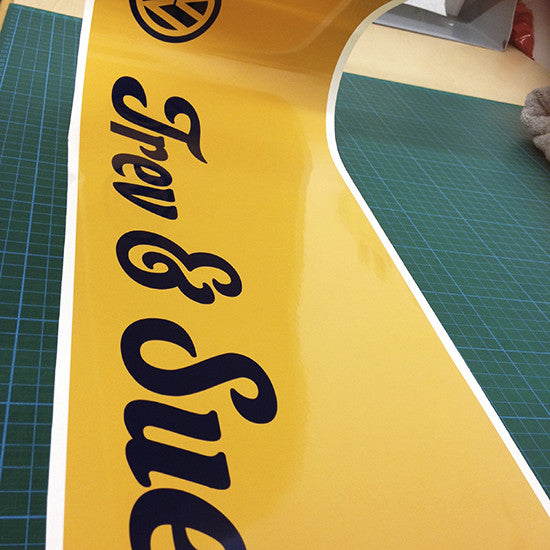 1 Colour With Background Windscreen Vinyl Lettering