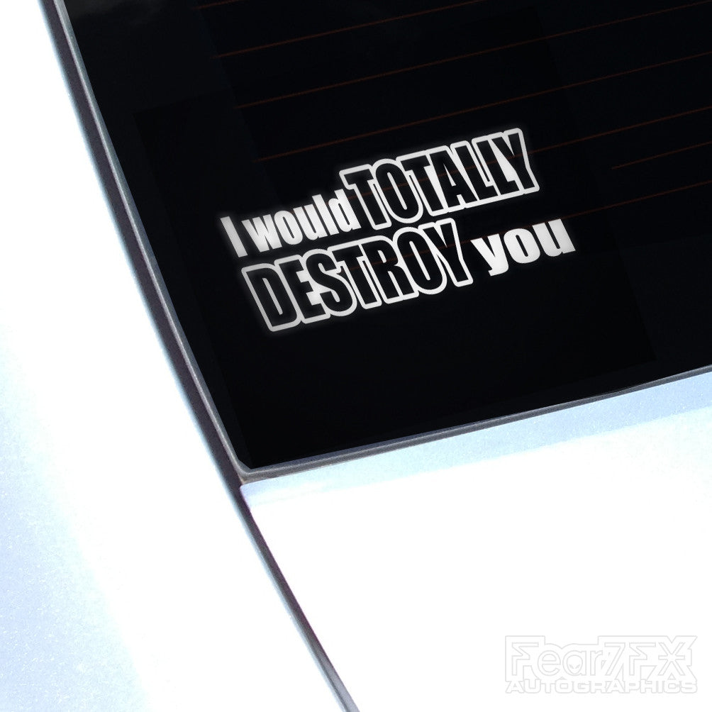 I Would Totally Destroy You Funny Euro Decal Sticker