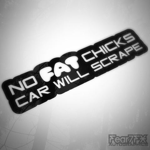 No FAT Chicks Funny Euro Decal Sticker V5