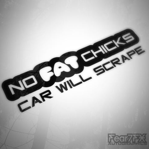 No FAT Chicks Funny Euro Decal Sticker V6