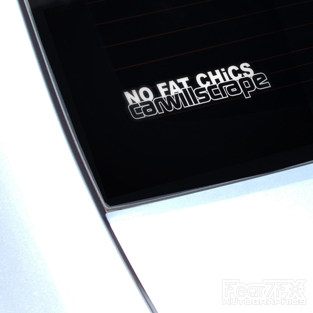 No FAT Chicks Funny Euro Decal Sticker V7