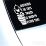 Nothing In This Truck Worth Dying For Funny Euro Decal Sticker