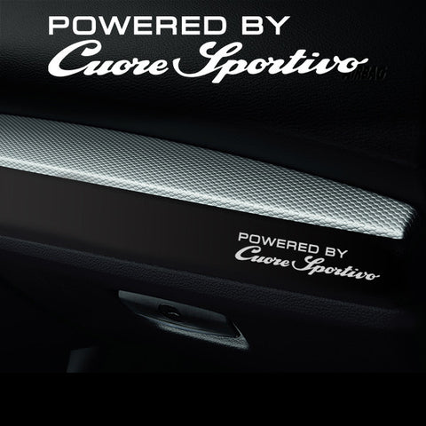 2x Cuore Sportivo Dashboard Powered By Vinyl Decal