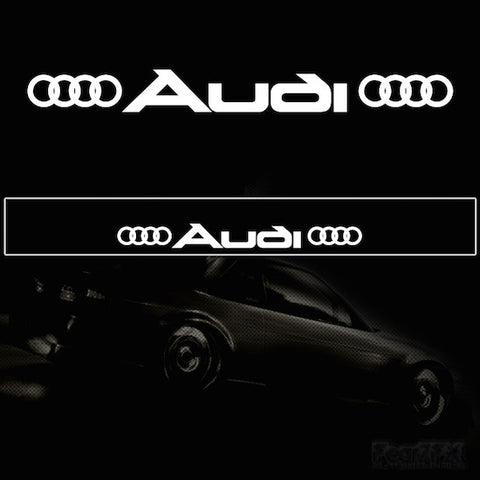 Audi + Rings V2 Vinyl Windscreen SunStrip Any 2 Colours