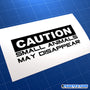 Caution Small Animals May Disappear Funny JDM Car Vinyl Decal Sticker