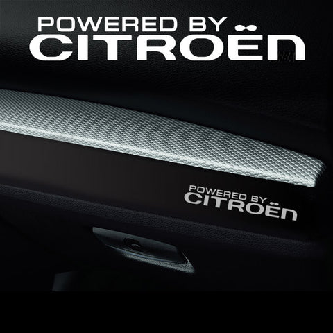 2x Citroen V2 Dashboard Powered By Vinyl Decal