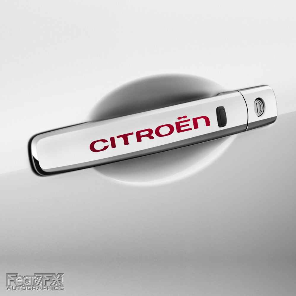 4x Citroen V1 Door Handle Vinyl Transfer Decals